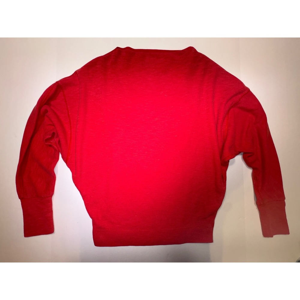 We The Free Womens XS Red Waffle Knit Thermal Side Zip Top OB531326